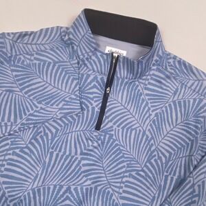 Chubbies The‎ Palm Reader Quarter Zip Pullover Mens XL Blue Palm Leaf Golf